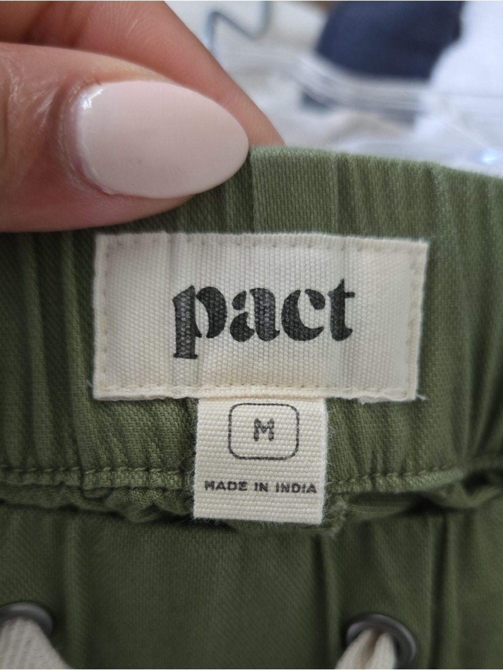 Pact Organic Cotton Daily Crop Wide Leg Pants Olive Green Size Medium - Picture 10 of 12